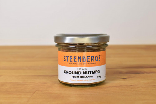 Buy Steenbergs Organic Ground Nutmeg Glass Jar from the Steenbergs UK online shop for organic herbs and spices.