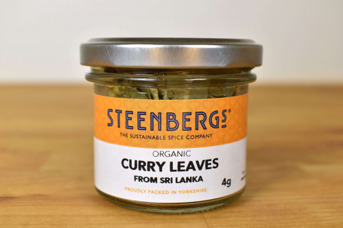 Steenbergs Organic Curry Leaves Dried from the Steenbergs UK online shop for organic herbs and spices.