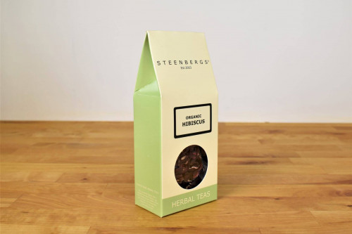 Steenbergs Organic Hibiscus Flower Herbal Tea, Loose Leaf, from Steenbergs UK specialists for loose leaf organic herbal teas.