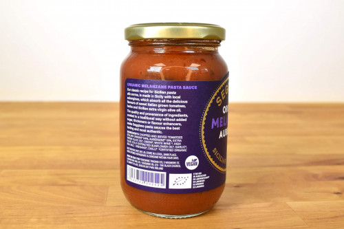 Seggiano Organic Aubergine Pasta Sauce from the Steenbergs UK online shop for vegan plant based food, with no additives.
