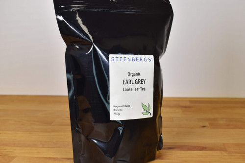 Steenbergs Organic Earl Grey Tea, loose leaf, 250g from the Steenbergs UK online shop for organic loose leaf tea and tea infusers.