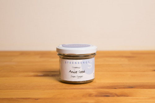 Steenbergs Organic Anise Seed in Glass Jar, available from the Steenbergs UK online shop for herbs and spices.