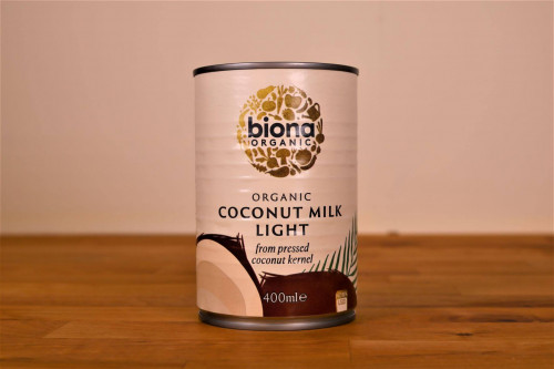 Biona Organic Light Coconut milk can, from the Steenbergs UK online shop for vegan and organic groceries.