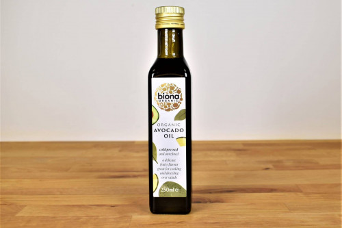 Biona Organic Cold Pressed and Unrefined Avocado oil from the Steenbergs UK online shop for vegan plant-based organic food and ingredients.