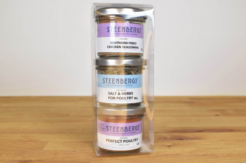 Steenbergs Organic Seasonings for Chicken Gift Pack from the Steenbergs UK online shop for organic spices and seasonings.