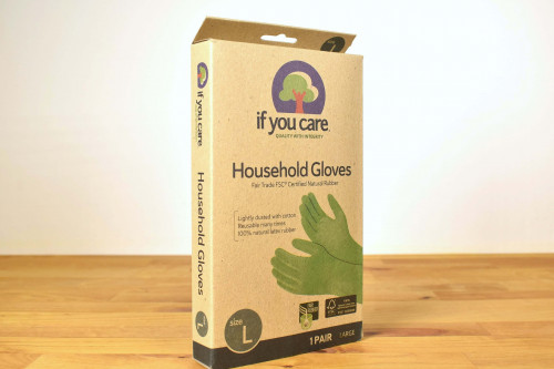 If you Care Fair Trade reusable latex gloves from the Steenbergs UK online shop for ethical and ecofriendly household cleaning items.