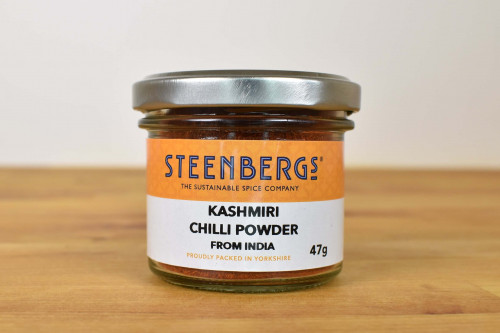 Steenbergs Kashmiri Chilli in Glass Jar from the Steenbergs UK online shop for chillies and spices.