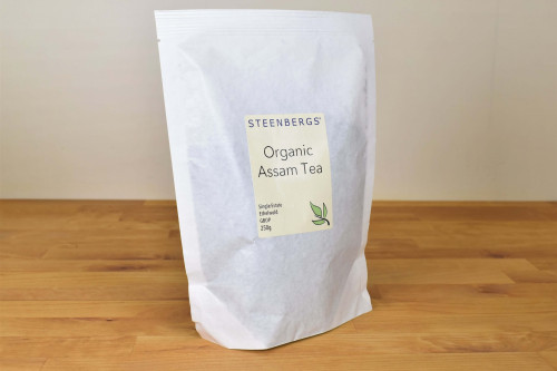 Organic Assam Black Tea 250g Steenbergs loose leaf tea in  plastic free bag.