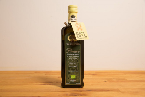 Frantoi Cuttera Organic Primo Sicilian Extra Virgin Olive Oil 500ml from the Steenbergs UK online shop for organic olive oils and food.