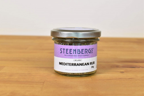 Steenbergs Organic Mediterranean Herby Rub in Glass Jar from the Steenbergs UK online shop for organic herbs and spices.