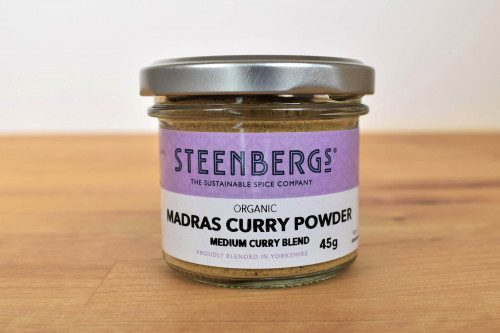 Steenbergs Organic Madras Curry Powder from the Steenbergs UK online shop for curry spice mixes and indian spices.