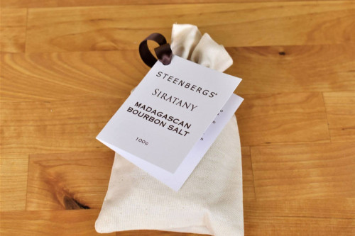 Steenbergs Siratany Madagascan Bourbon Salt in UK calico bag from the Steenbergs UK online shop for interesting salts and pepper.