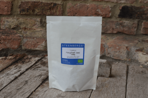 Steenbergs Organic Fenugreek Seed, classic spice for curries, from the Steenbergs UK online shop for organic herbs and spices.