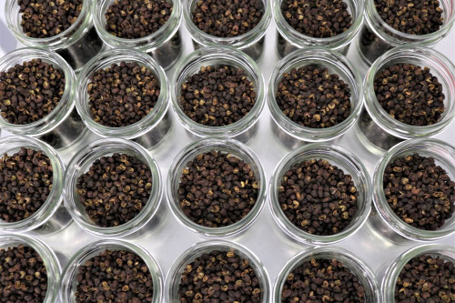 Steenbergs Sichuan Peppercorns being packed at the Steenbergs Eco spice factory in north Yorkshire, UK