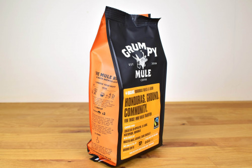Grumpy Mule Organic Fairtrade Honduras filter ground coffee from the Steenbergs UK online shop for organic tea and coffee.