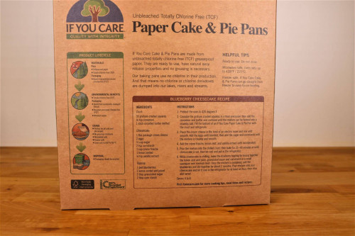 If you Care Unbleached Paper Cake and Pie Pans suits 8" cake recipes and 9" and 10" pie recipes available from the Steenbergs UK online shop for eco baking and cooking.