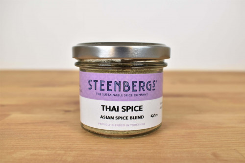 Steenbergs Thai Spice Seasoning in Glass Jar from the Steenbergs UK online shop for Asian spice mixes and thai spices.