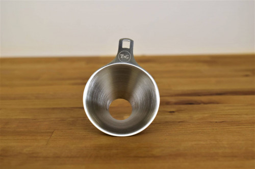Stainless steel funnel for filling salt, pepper and spice mills and grinders from Steenbergs UK online web shop.