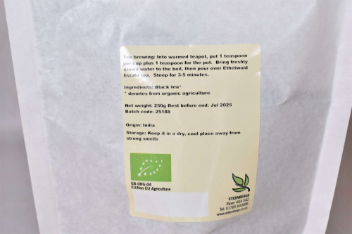 Organic Assam Black Tea 250g Steenbergs  loose leaf tea in plastic-free packaging