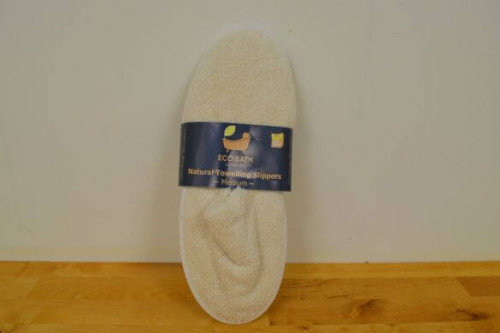 Unbleached cotton Towelling Slippers Medium 5-6 from the Steenbergs UK online shop for organic towels, slippers and dressing gowns.