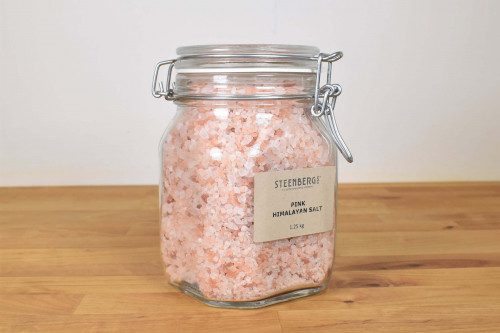 Pink Himalayan Salt in a Clip jar from Steenbergs UK online specialists for sustainable salts, herbs and spices.