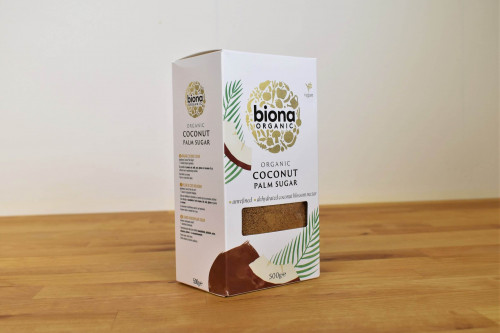 Biona Organic Coconut Sugar from the Steenbergs UK online shop for organic baking and cooking ingredients and organic food.