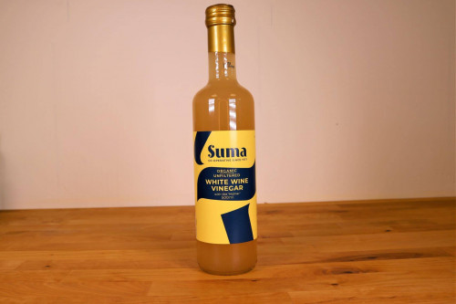 Suma Organic White Wine Vinegar with Mother from Steenbergs UK online shop for organic food and cooking ingredients.