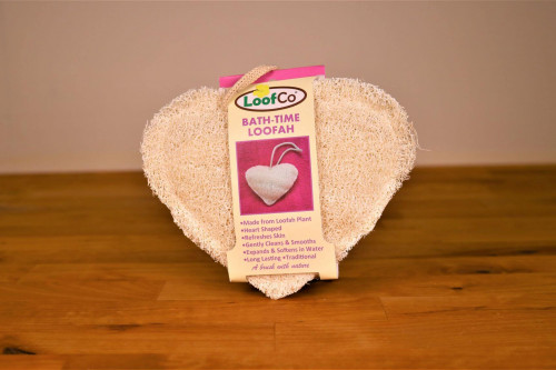 Loofco Bath time loofah shaped in a heart from the Steenbergs UK online eco bath shop.