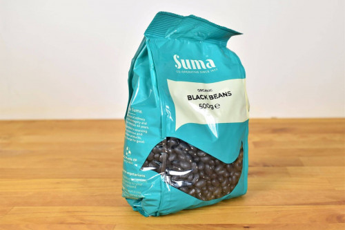 Suma Organic Black Beans Dried, Turtle Beans, from the Steenbergs UK online shop for organic dried beans, lentils, pulses and cooking ingredients.