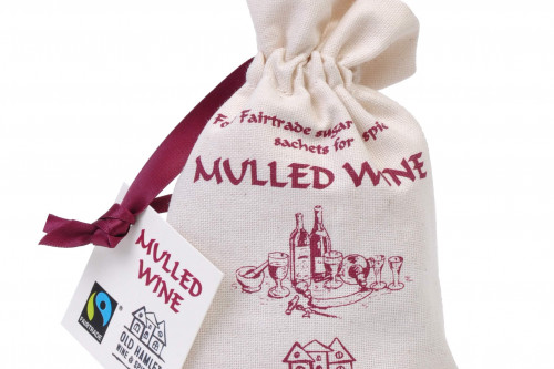 Old Hamlet Fairtrade Mulled Wine Sugar and Spice Mixes in printed calico bag.