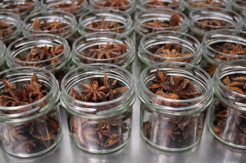 Steenbergs Organic Star Anise being packed at the Steenbergs organic spice factory in North Yorkshire