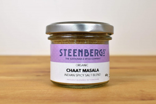 Steenbergs Organic Chaat Masala  , Indian style salt seasoning, blended in Yorkshire, from the Steenbergs UK online shop for organic indian spices and spice mixes.