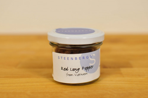 Steenbergs Red Long Pepper in Glass Jar from the Steenbergs UK online shop for interesting peppers and spices.