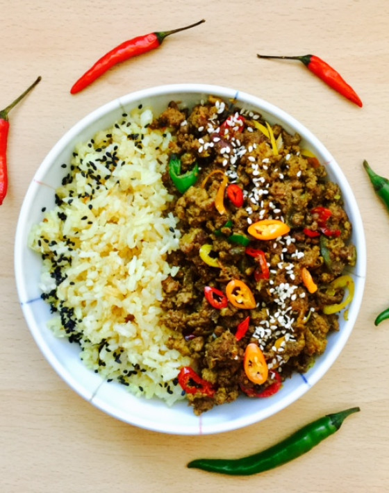 Korean Beef with Sticky Coconut Rice recipe