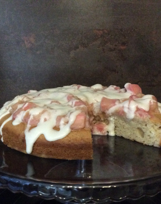 Rhubarb Rosewater Drizzle Cake Recipe