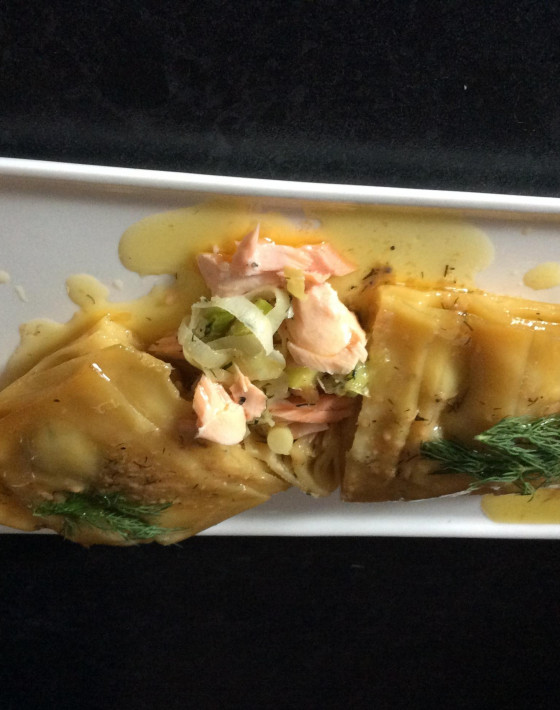 Salmon and Leek baked pasta parcels Recipe