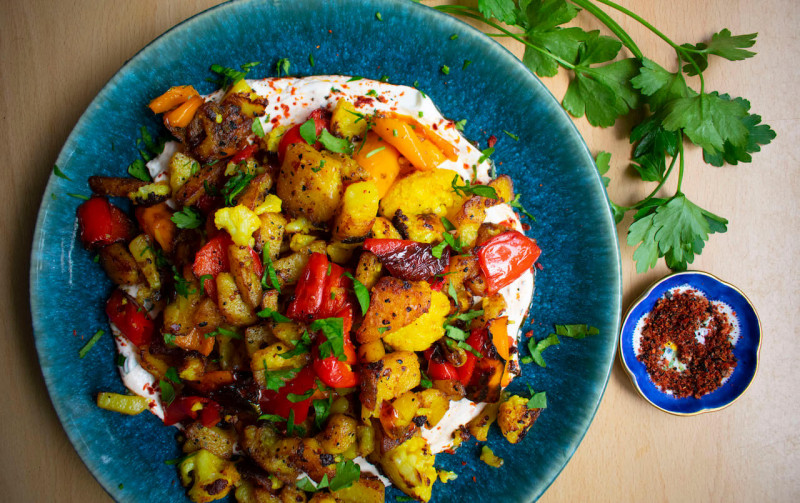 Roasted Turkish Vegetables with Labneh Recipe
