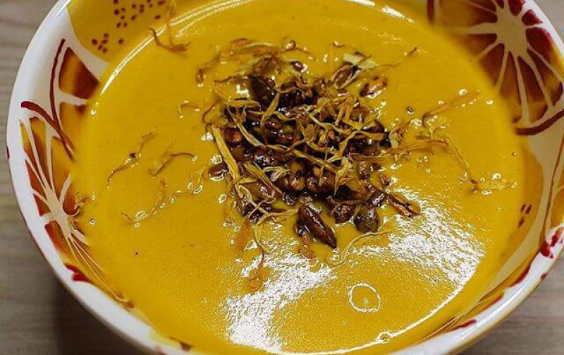 Spiced Honey Roasted Pumpkin  Carrot soup Recipe