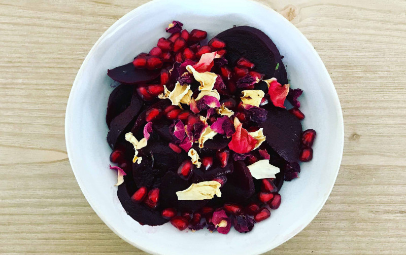 Beetroot, Rose and Pomegranate Salad Recipe
