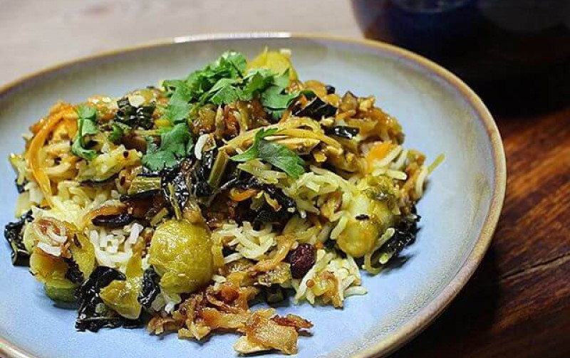 Chicken and Winter Vegetable Biryani with Beetroot Raita Recipe