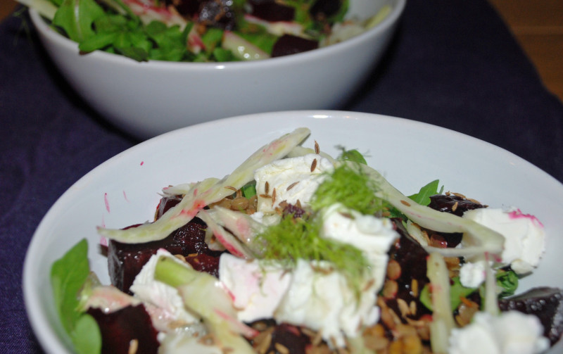 Beetroot, Fennel and Goats Cheese Salad with Cumin Dressing Recipe
