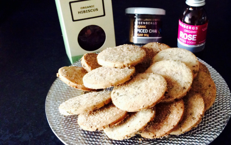 Steenbergs Hibiscus tea and rose butter biscuits
