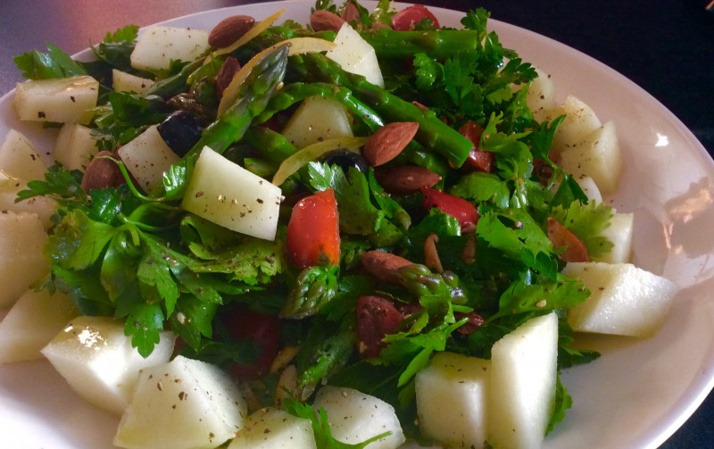 Asparagus & Melon Tabbouleh with Za'atar and warm Pitta Recipe