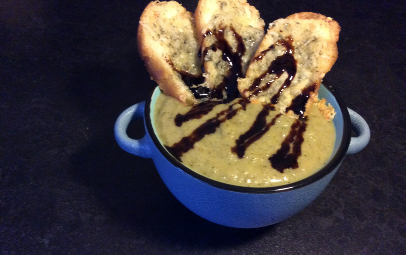 Broccoli and two cheese soup Recipe, with Balsamic Drizzle