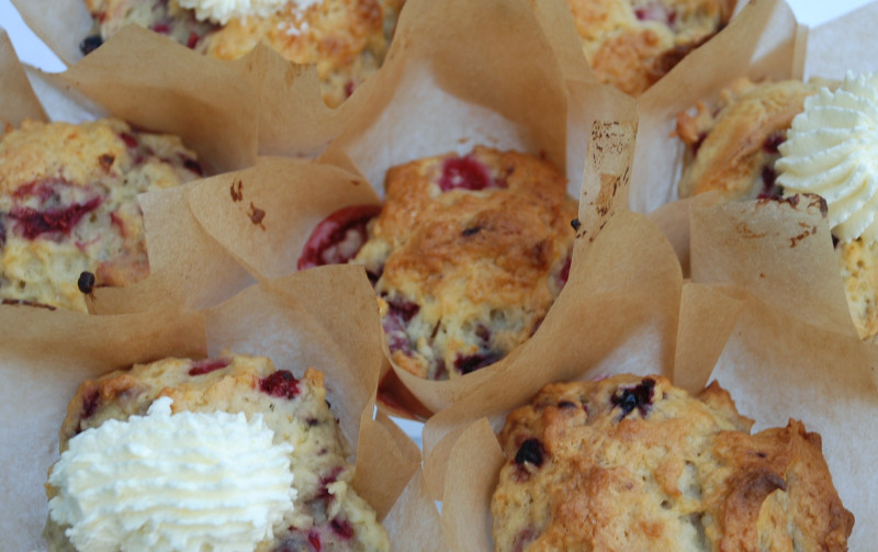 Wheat Free Delicious Summer Fruit Muffins with Rose Cream Recipe