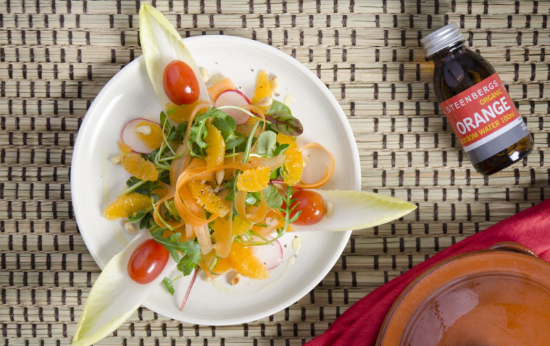 Orange, carrot and pine nut salad Recipe with orange blossom water