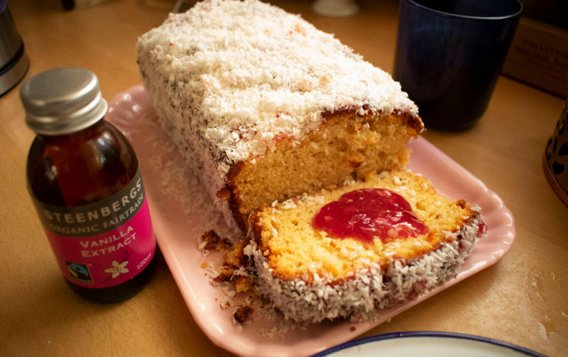 Raspberry & Coconut Loaf Cake Recipe